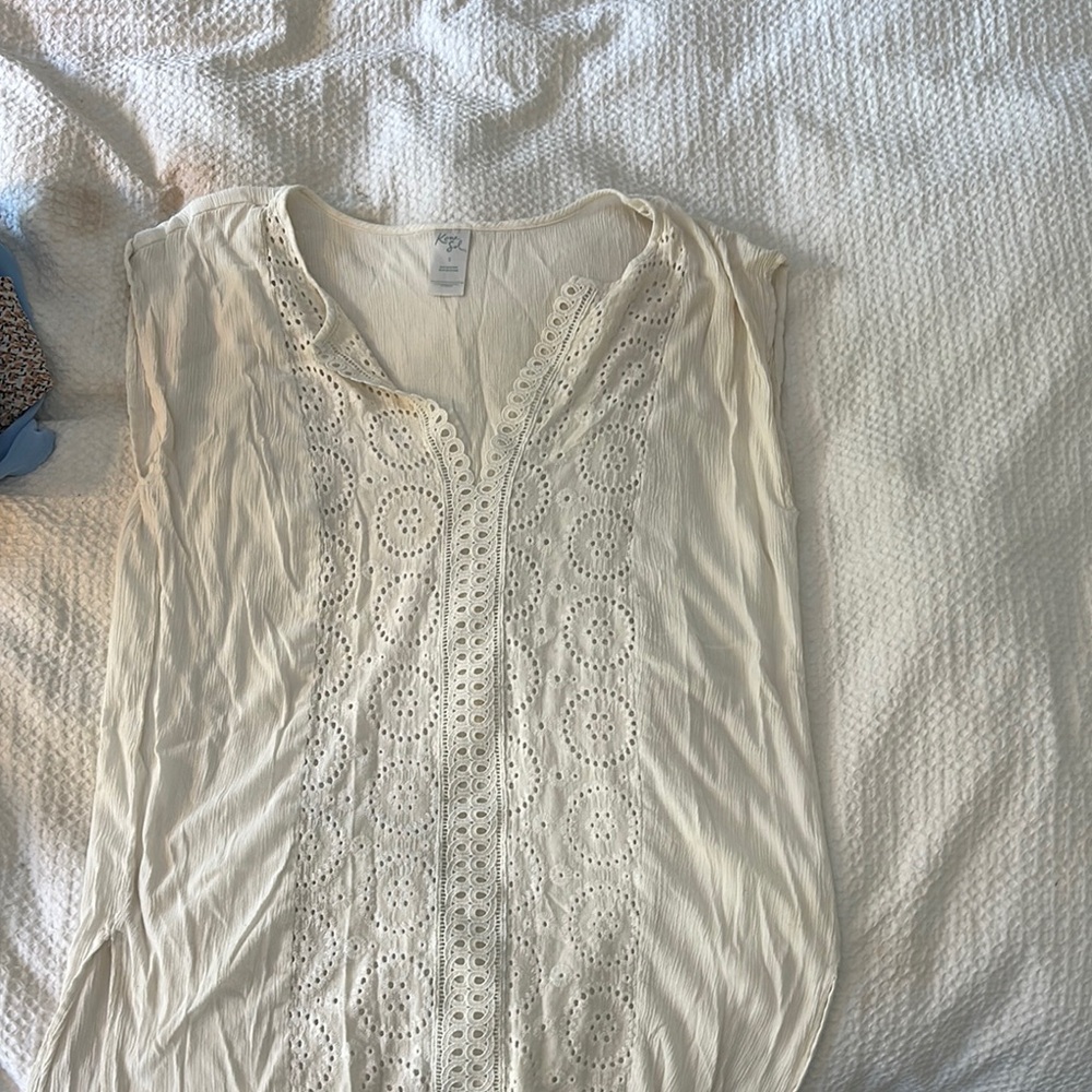 Cream Eyelet Blouse